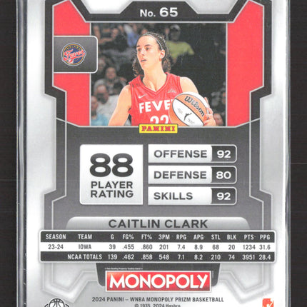 2024 Panini Prizm Monopoly Caitlin Clark #65 RC