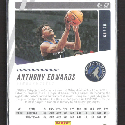 2020 Panini Chronicles Prestige Anthony Edwards #58 RC