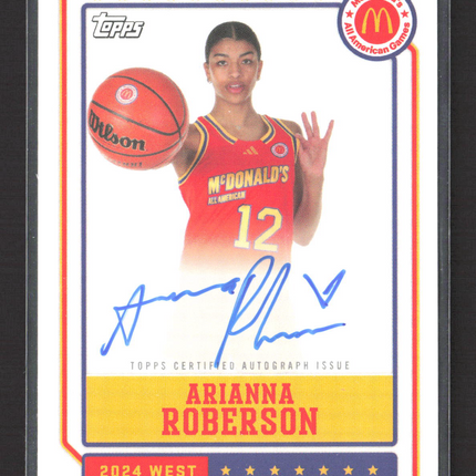 2024 Topps Chrome McDonald's All American Arianna Roberson #EA-AR Auto