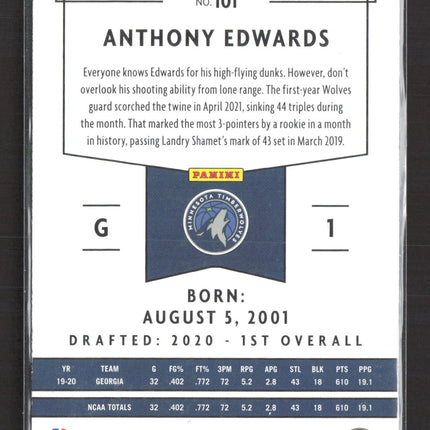 2020 Panini Chronicles Panini Anthony Edwards #101 RC