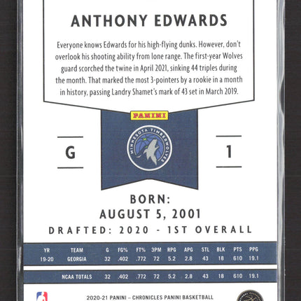 2020 Panini Chronicles Panini Basketball Anthony Edwards #101