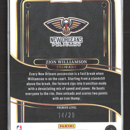 2025 Panini Select Prizm Zion Williamson #138 Premier Level Red 14/20