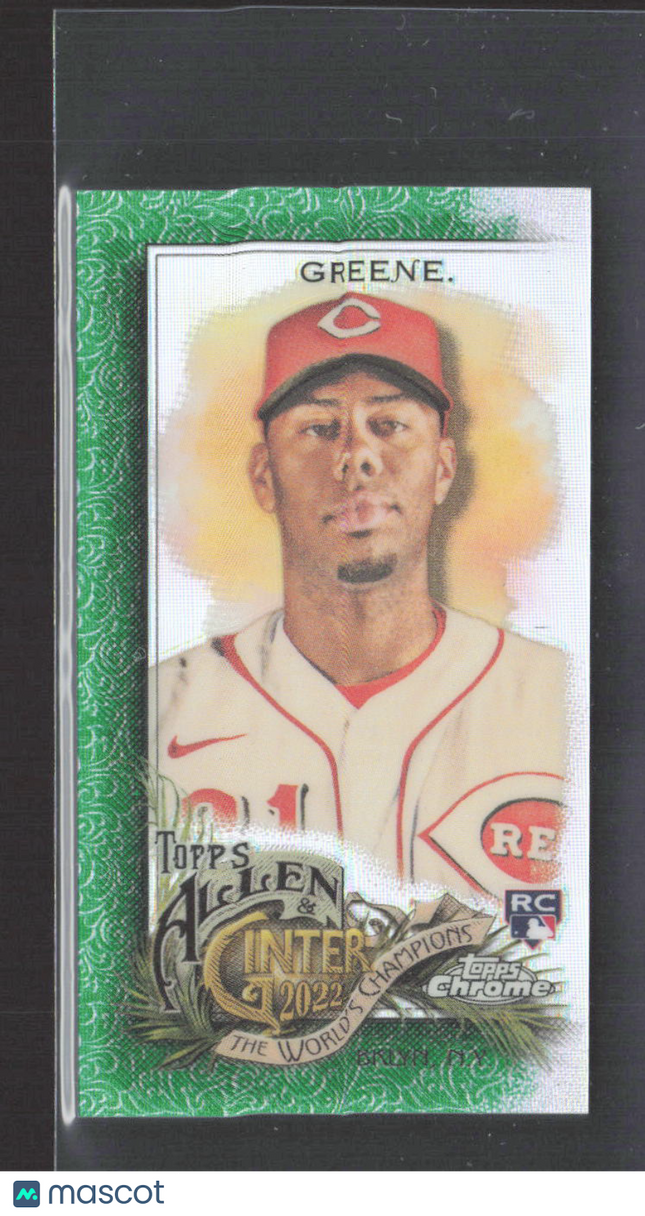 2022 Topps Allen & Ginter Chrome Hunter Greene #209 Green Refractor RC 10/99