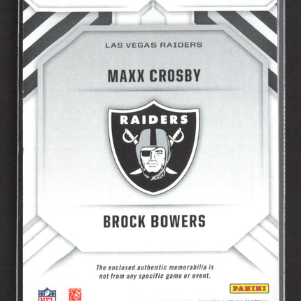 2025 Panini Rookies & Stars Team Duals Brock Bowers Maxx Crosby #TD-LV Jersey