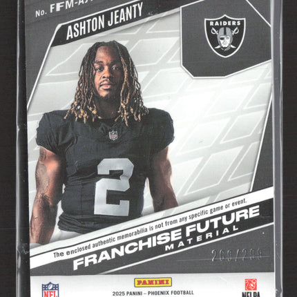 2025 Panini Phoenix Franchise Future Ashton Jeanty #FFM-AJY RC Jersey