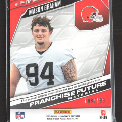 2025 Panini Phoenix Franchise Future Mason Graham #FFM-MGM RC Jersey 188/199