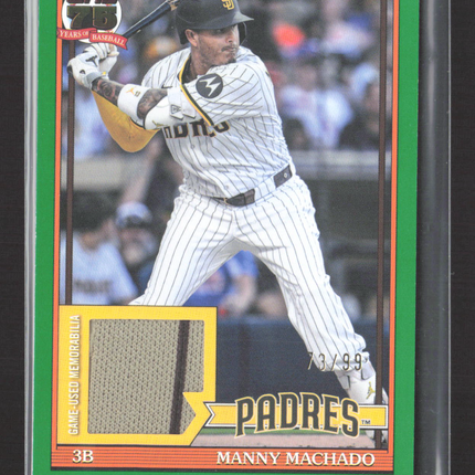 2026 Topps Baseball 1991 Topps Relic Manny Machado #91R2-MM Green Relic 73/99