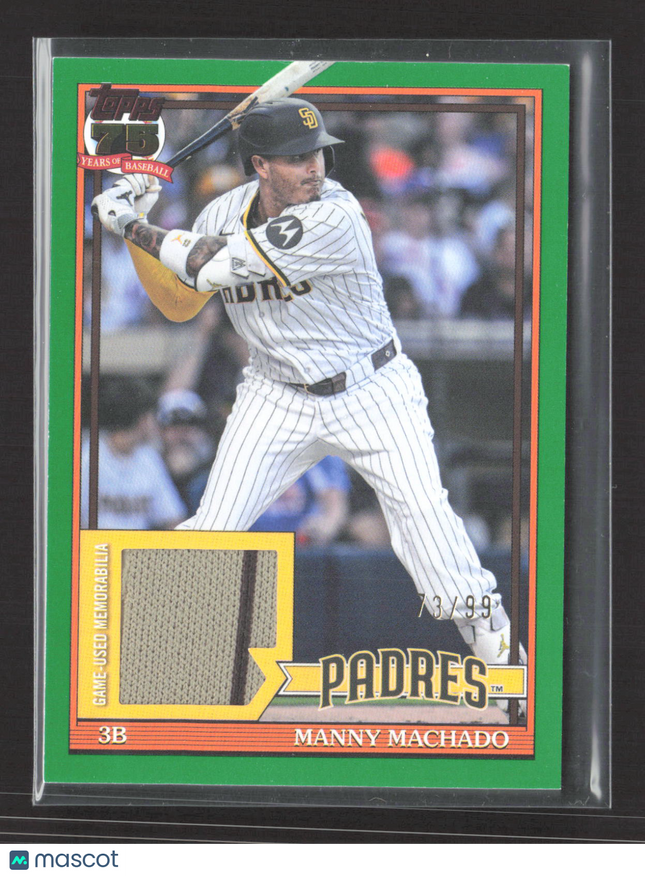 2026 Topps Baseball 1991 Topps Relic Manny Machado #91R2-MM Green Relic 73/99