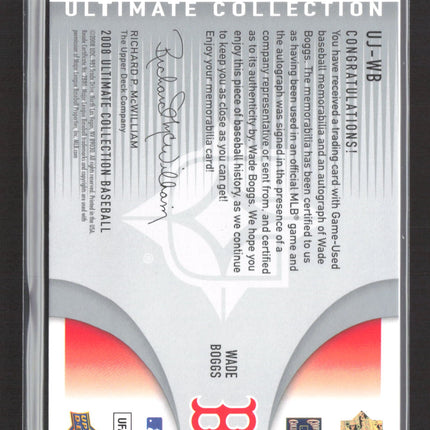 2008 Upper Deck Ultimate Collection Wade Boggs #UJ-WB 06/15 Game-Used Pants Auto