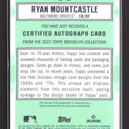 2022 Topps Brooklyn Collection Ryan Mountcastle #AC-RM 85/99 Auto