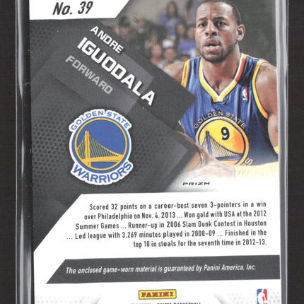 2014 Panini Prizm Andre Iguodala #39 Blue Game-worn Jersey