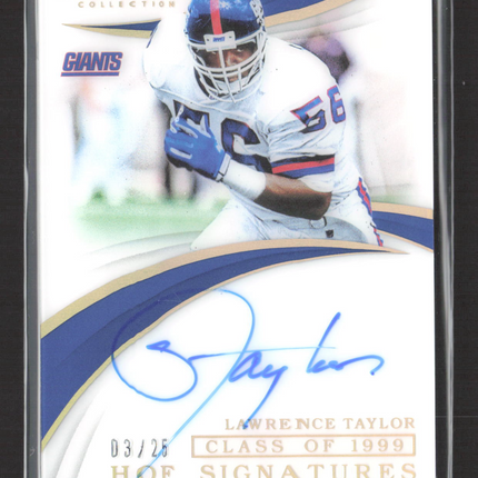 2019 Panini Immaculate Collection HOF Lawrence Taylor #IHF-LT 03/25 Auto