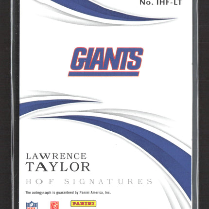 2019 Panini Immaculate Collection HOF Lawrence Taylor #IHF-LT 03/25 Auto