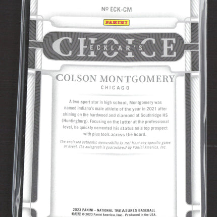 2023 National Treasures Ecklar's Choice Colson Montgomery 16/25 Patch Auto