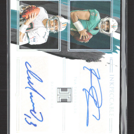 2021 Panini Impeccable Football Dan Marino Tua Tagovailoa #ID-MD Auto 1/25