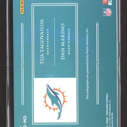 2021 Panini Impeccable Football Dan Marino Tua Tagovailoa #ID-MD Auto 1/25