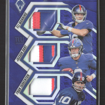 2025 Panini Phoenix Fran Tarkenton Jaxson Dart Eli Manning /199 Triple Patch