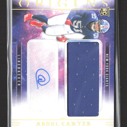 2025 Panini Origins Abdul Carter #RJJ-ACR RC Rookie Jersey Autograph Auto