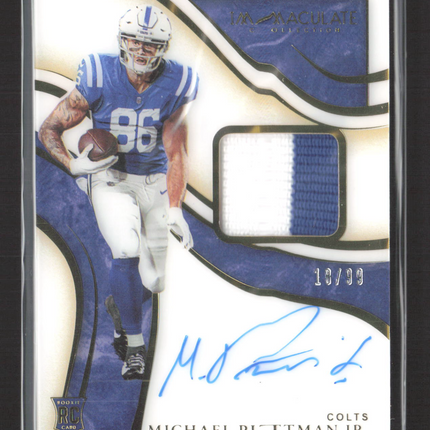2020 Panini Immaculate Collection Michael Pittman Jr. #ISP19 Patch RC 10/99 Auto
