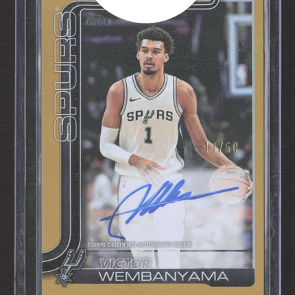 2025 Topps Flagship Victor Wembanyama #FRA-VW Gold 11/50 Real One Auto