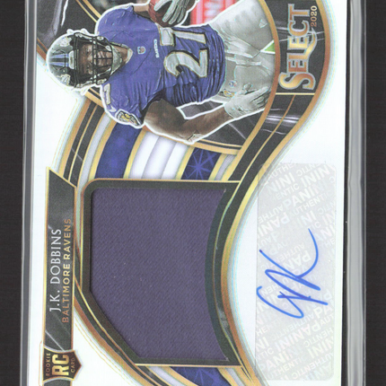 2021 Panini Select Prizm J.K. Dobbins #JRS-JKD Jersey Patch RC Auto /99