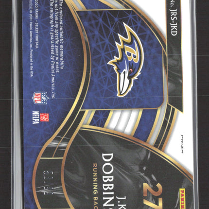 2021 Panini Select Prizm J.K. Dobbins #JRS-JKD Jersey Patch RC Auto /99