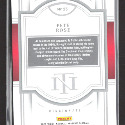 2024 Panini National Treasures Baseball Pete Rose #25 04/10 Gold