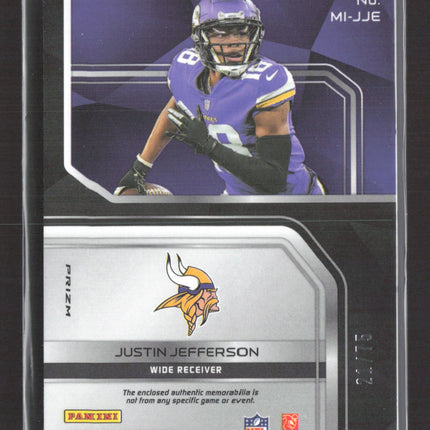 2022 Panini Spectra Football Max Impact Justin Jefferson #MI-JJE 21/75 Jersey