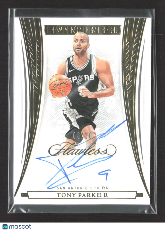 2022 Panini Flawless Distinguished Tony Parker #DA-TPK 06/10 Auto Gold