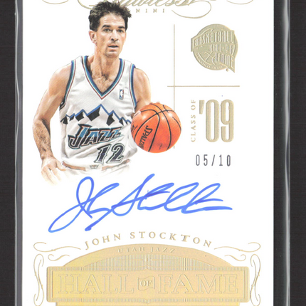 2014 Panini Flawless John Stockton #HOF-JS 05/10 Auto Gold