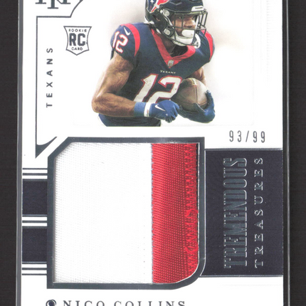 2021 Panini National Treasures Tremendous Nico Collins #TTR-NC RC 93/99 Patch