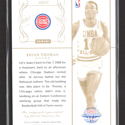 2013 Panini Flawless Isiah Thomas #ASA-IT 10/20 Auto