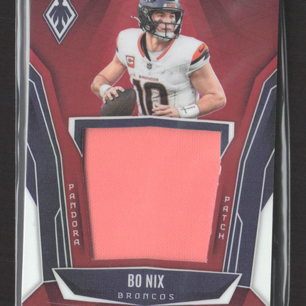 2025 Panini Phoenix Pandora Patch Bo Nix #PAP-BNX Patch Red 178/249