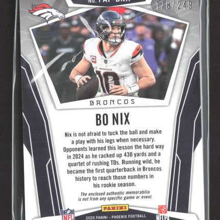 2025 Panini Phoenix Pandora Patch Bo Nix #PAP-BNX Patch Red 178/249