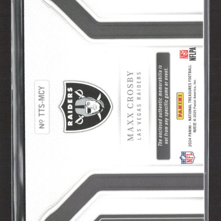 2025 Panini National Treasures Tremendous Maxx Crosby #TTS-MCY /99 Jersey