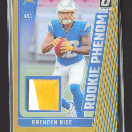 2024 Donruss Optic Prizm Rookie Phenom Brenden Rice #RPB-BRE Gold RC 03/10 Patch