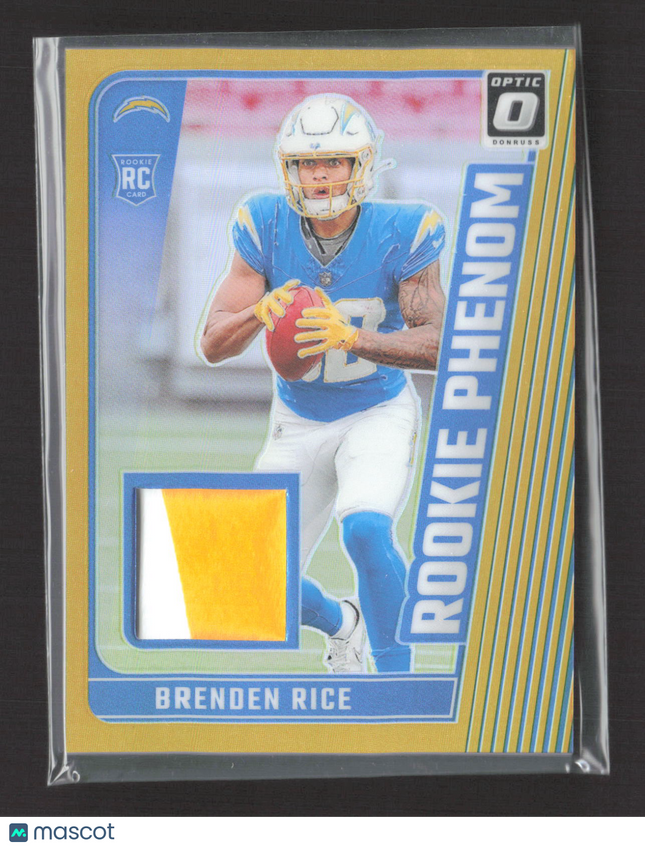 2024 Donruss Optic Prizm Rookie Phenom Brenden Rice #RPB-BRE Gold RC 03/10 Patch