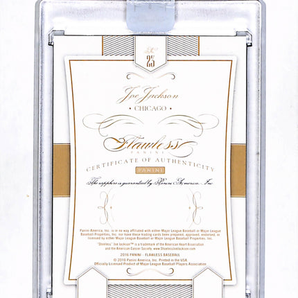 2016 Panini Flawless Joe Jackson #25 03/10 Sapphire