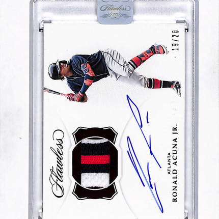 2019 Panini Flawless Ronald Acuna Jr. #PA-RA 19/20 Patch Auto