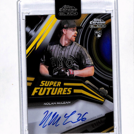 2026 Topps Chrome Black Super Futures Nolan McLean #SFA-NM Gold 01/50 RC Auto