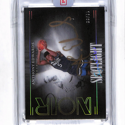 2023 Panini Noir Spotlight Signatures Anthony Edwards #SSH-ANT /75 Auto