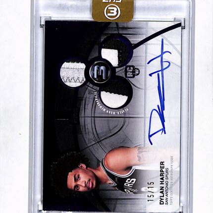 2025 Topps 3 Dylan Harper #RPH-DH Triple Patch Memorabilia 15/15 Auto