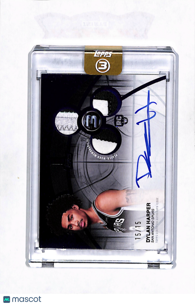 2025 Topps 3 Dylan Harper #RPH-DH Triple Patch Memorabilia 15/15 Auto