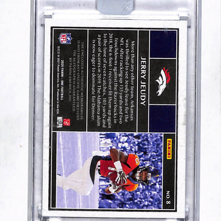 2020 Panini One Football Jerry Jeudy #8 Patch Memorabilia Auto