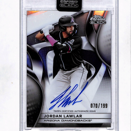 2025 Topps Chrome Black Jordan Lawlar #CBA-JLA Refractor 070/199 Auto