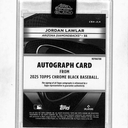 2025 Topps Chrome Black Jordan Lawlar #CBA-JLA Refractor 070/199 Auto
