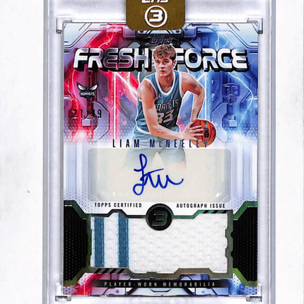 2025 Topps 3 Fresh Force Liam McNeeley #FFR-LM Patch Relic Auto /49