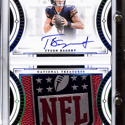 2023 National Treasures Jumbo Booklet Tyson Bagent /10 NFL Shield Patch Auto
