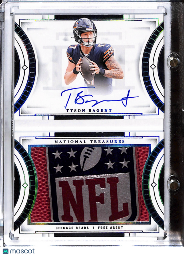 2023 National Treasures Jumbo Booklet Tyson Bagent /10 NFL Shield Patch Auto