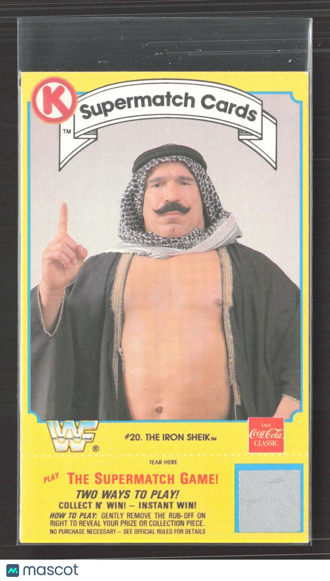 1987 Circle K WWF Supermatch Cards The Iron Sheik #20
